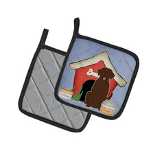 Load image into Gallery viewer, Dog House Collection Chocolate Labrador Pot Holders - Set of 2 - Heat-Resistant Kitchen Essentials