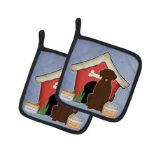 Load image into Gallery viewer, Dog House Collection Chocolate Labrador Pot Holders - Set of 2 - Heat-Resistant Kitchen Essentials