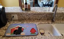 Load image into Gallery viewer, Dog House Collection Black Labrador Dish Drying Mat – Absorbent, Artistic Kitchen Essentials BB2811DDM