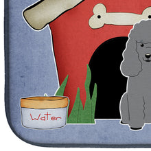 Load image into Gallery viewer, Dog House Collection Poodle Silver Dish Drying Mat – Absorbent, Artistic Kitchen Essentials BB2822DDM