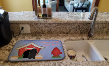Load image into Gallery viewer, Dog House Collection Poodle Black Dish Drying Mat – Absorbent, Artistic Kitchen Essentials BB2825DDM