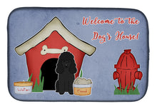Load image into Gallery viewer, Dog House Collection Poodle Black Dish Drying Mat – Absorbent, Artistic Kitchen Essentials BB2825DDM