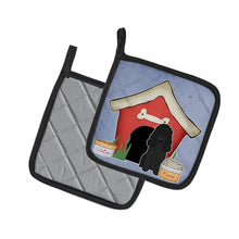 Load image into Gallery viewer, Dog House Collection Poodle Black Pot Holders - Set of 2 - Heat-Resistant Kitchen Essentials