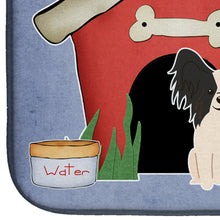 Load image into Gallery viewer, Dog House Collection Papillon Black White Dish Drying Mat – Absorbent, Artistic Kitchen Essentials BB2830DDM