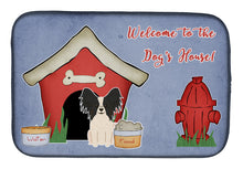 Load image into Gallery viewer, Dog House Collection Papillon Black White Dish Drying Mat – Absorbent, Artistic Kitchen Essentials BB2830DDM
