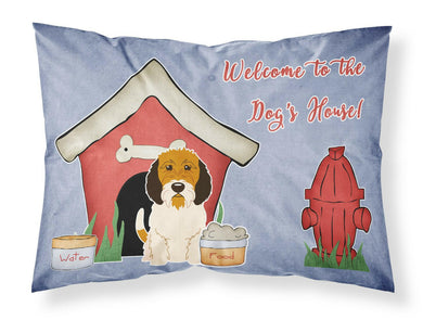 Dog House Collection Petit Basset Griffon Veenden Fabric Standard Pillowcase – Artistic Decorative Front, White Back BB2833PILLOWCASE