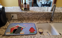Load image into Gallery viewer, Dog House Collection Briard Black Dish Drying Mat – Absorbent, Artistic Kitchen Essentials BB2835DDM