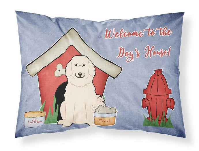 Dog House Collection Great Pyrenese Fabric Standard Pillowcase – Artistic Decorative Front, White Back BB2837PILLOWCASE