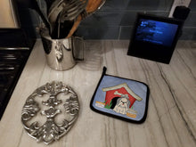 Load image into Gallery viewer, Dog House Collection Shih Tzu Silver White Pot Holders - Set of 2 - Heat-Resistant Kitchen Essentials
