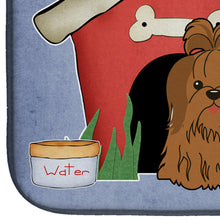 Load image into Gallery viewer, Dog House Collection Shih Tzu Silver Chocolate Dish Drying Mat – Absorbent, Artistic Kitchen Essentials BB2840DDM