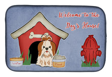 Load image into Gallery viewer, Dog House Collection Shih Tzu Red White Dish Drying Mat – Absorbent, Artistic Kitchen Essentials BB2841DDM