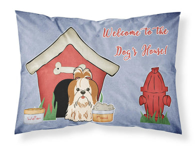 Dog House Collection Shih Tzu Red White Fabric Standard Pillowcase – Artistic Decorative Front, White Back BB2841PILLOWCASE