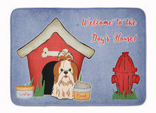 Load image into Gallery viewer, Dog House Collection Shih Tzu Red White Machine Washable Memory Foam Mat BB2841RUG