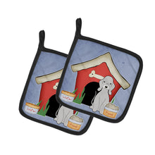 Load image into Gallery viewer, Dog House Collection Bedlington Terrier Blue Pot Holders - Set of 2 - Heat-Resistant Kitchen Essentials