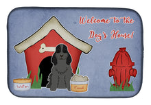 Load image into Gallery viewer, Dog House Collection Cocker Spaniel Black Dish Drying Mat – Absorbent, Artistic Kitchen Essentials BB2846DDM