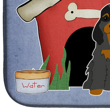 Load image into Gallery viewer, Dog House Collection Cocker Spaniel Black Tan Dish Drying Mat – Absorbent, Artistic Kitchen Essentials BB2847DDM