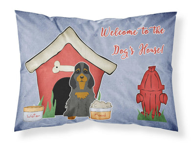 Dog House Collection Cocker Spaniel Black Tan Fabric Standard Pillowcase – Artistic Decorative Front, White Back BB2847PILLOWCASE