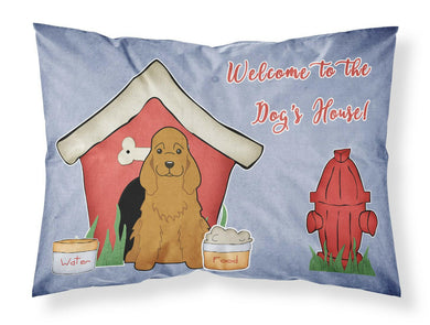 Dog House Collection Cocker Spaniel Red Fabric Standard Pillowcase – Artistic Decorative Front, White Back BB2849PILLOWCASE
