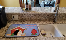 Load image into Gallery viewer, Dog House Collection Wire Fox Terrier Dish Drying Mat – Absorbent, Artistic Kitchen Essentials BB2855DDM