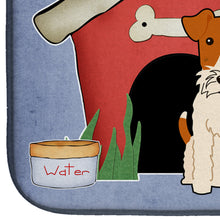 Load image into Gallery viewer, Dog House Collection Wire Fox Terrier Dish Drying Mat – Absorbent, Artistic Kitchen Essentials BB2855DDM