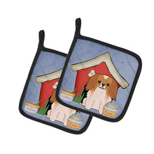 Load image into Gallery viewer, Dog House Collection Pekingnese Red White Pot Holders - Set of 2 - Heat-Resistant Kitchen Essentials BB2857PTHD