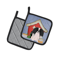 Load image into Gallery viewer, Dog House Collection Pekingnese Black White Pot Holders - Set of 2 - Heat-Resistant Kitchen Essentials