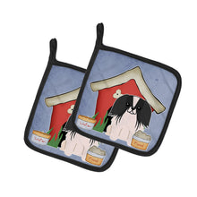 Load image into Gallery viewer, Dog House Collection Pekingnese Black White Pot Holders - Set of 2 - Heat-Resistant Kitchen Essentials