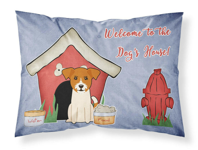 Dog House Collection Jack Russell Terrier Fabric Standard Pillowcase – Artistic Decorative Front, White Back BB2862PILLOWCASE