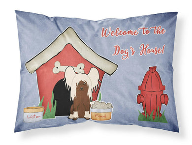 Dog House Collection Chinese Crested Cream Fabric Standard Pillowcase – Artistic Decorative Front, White Back BB2867PILLOWCASE
