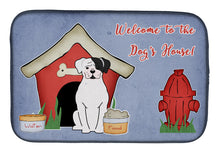Load image into Gallery viewer, Dog House Collection White Boxer Cooper Dish Drying Mat – Absorbent, Artistic Kitchen Essentials BB2868DDM
