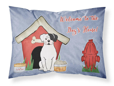Dog House Collection White Boxer Cooper Fabric Standard Pillowcase – Artistic Decorative Front, White Back BB2868PILLOWCASE