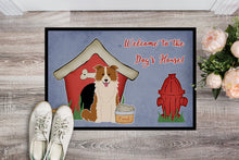Load image into Gallery viewer, Dog House Collection Border Collie Red White Doormat - 24x36 Decorative Floor Mat – Indoor/Outdoor Rug with Artistic Flair BB2873JMAT