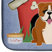 Load image into Gallery viewer, Dog House Collection English Bulldog Red White Dish Drying Mat – Absorbent, Artistic Kitchen Essentials BB2874DDM
