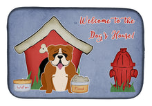 Load image into Gallery viewer, Dog House Collection English Bulldog Red White Dish Drying Mat – Absorbent, Artistic Kitchen Essentials BB2874DDM