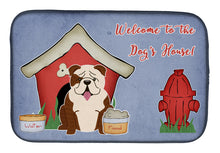 Load image into Gallery viewer, Dog House Collection English Bulldog Brindle White Dish Drying Mat – Absorbent, Artistic Kitchen Essentials BB2875DDM