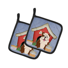 Load image into Gallery viewer, Dog House Collection English Bulldog Brindle White Pot Holders - Set of 2 - Heat-Resistant Kitchen Essentials