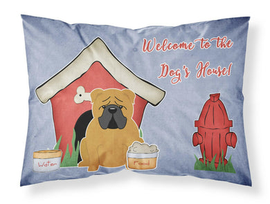 Dog House Collection English Bulldog Red Fabric Standard Pillowcase – Artistic Decorative Front, White Back BB2876PILLOWCASE