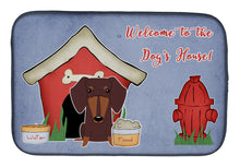 Load image into Gallery viewer, Dog House Collection Dachshund Chocolate Dish Drying Mat – Absorbent, Artistic Kitchen Essentials BB2885DDM