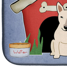 Load image into Gallery viewer, Dog House Collection Bull Terrier White Dish Drying Mat – Absorbent, Artistic Kitchen Essentials BB2892DDM