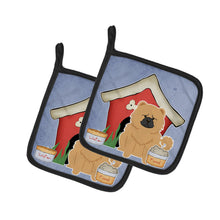 Load image into Gallery viewer, Dog House Collection Chow Chow Cream Pot Holders - Set of 2 - Heat-Resistant Kitchen Essentials BB2898PTHD