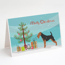 Load image into Gallery viewer, Welsh Terrier Merry Christmas Tree Greeting Cards -  Blank Note Cards – 8-Pack of Artist-Designed Cards with Envelopes