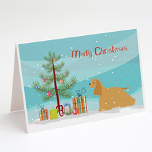 Load image into Gallery viewer, Cocker Spaniel Merry Christmas Tree Greeting Cards -  Blank Note Cards – 8-Pack of Artist-Designed Cards with Envelopes