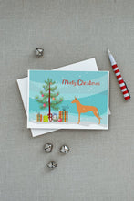 Load image into Gallery viewer, Pharaoh Hound Merry Christmas Tree Greeting Cards -  Blank Note Cards – 8-Pack of Artist-Designed Cards with Envelopes