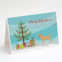 Load image into Gallery viewer, Border Terrier Merry Christmas Tree Greeting Cards -  Blank Note Cards – 8-Pack of Artist-Designed Cards with Envelopes