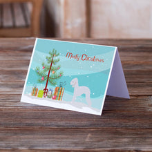 Load image into Gallery viewer, Bedlington Terrier Merry Christmas Tree Greeting Cards -  Blank Note Cards – 8-Pack of Artist-Designed Cards with Envelopes