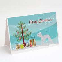 Load image into Gallery viewer, Bedlington Terrier Merry Christmas Tree Greeting Cards -  Blank Note Cards – 8-Pack of Artist-Designed Cards with Envelopes