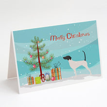 Load image into Gallery viewer, English Pointer Merry Christmas Tree Greeting Cards -  Blank Note Cards – 8-Pack of Artist-Designed Cards with Envelopes