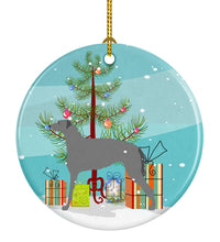 Load image into Gallery viewer, Scottish Deerhound Merry Christmas Tree Ornament - Round Ceramic Ornament – Artist-Designed Keepsake Decoration BB2914CO1