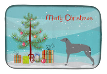 Load image into Gallery viewer, Scottish Deerhound Merry Christmas Tree Dish Drying Mat – Absorbent, Artistic Kitchen Essentials BB2914DDM