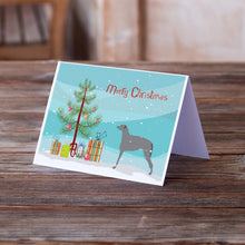 Load image into Gallery viewer, Scottish Deerhound Merry Christmas Tree Greeting Cards -  Blank Note Cards – 8-Pack of Artist-Designed Cards with Envelopes
